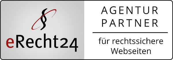 eRecht24 Agenturpartner Logo für rechtssichere Webseiten