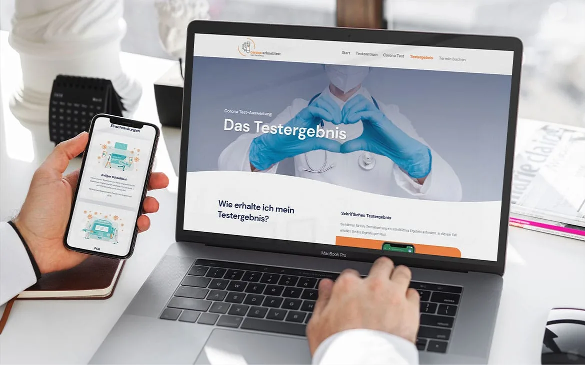 Webdesign Corona-Testzentrum Bad Camberg, Webdesign-Referenz der Marketing-Agentur NEXAS Media