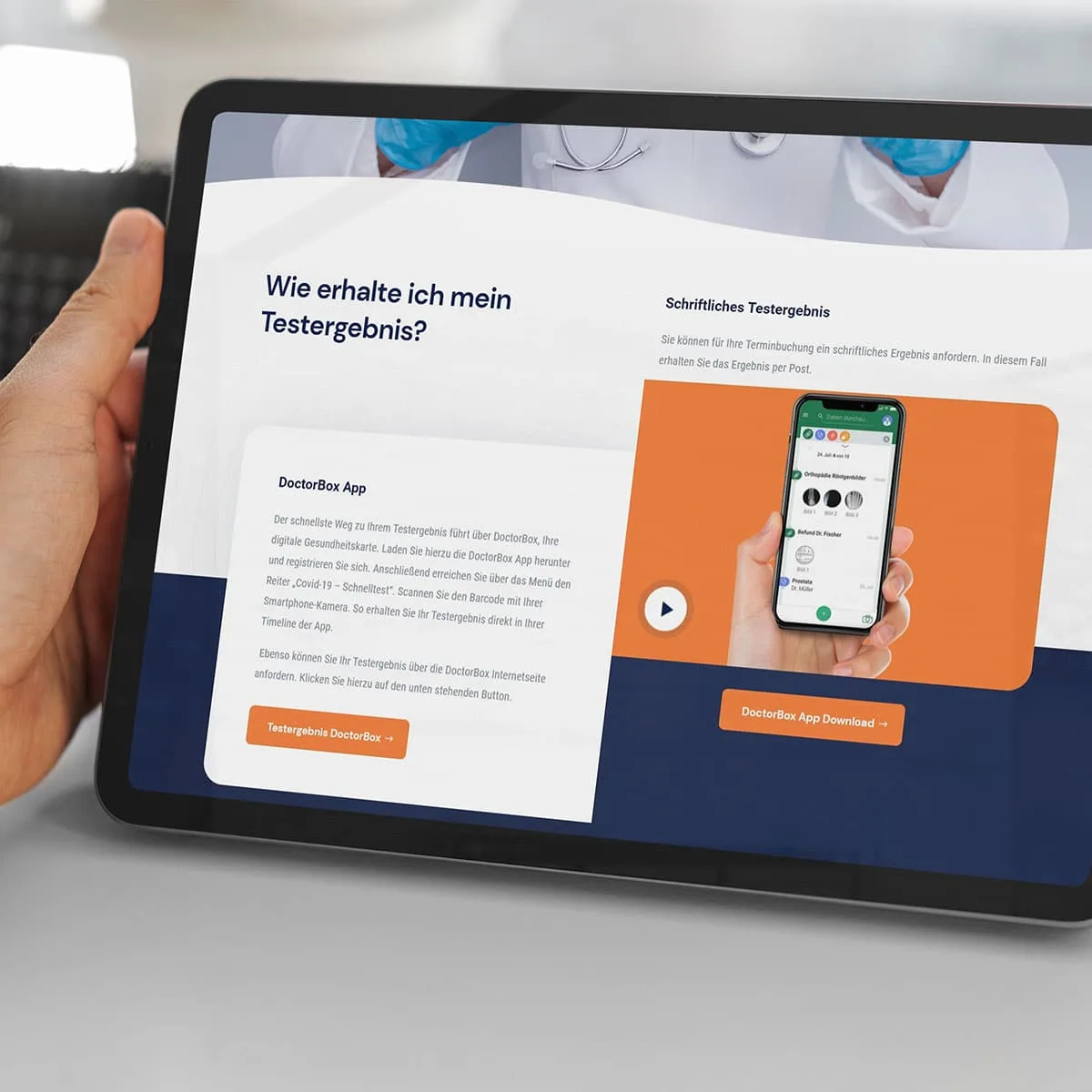 Social-Media-Grafik für das Corona-Schnelltestzentrum Bad Camberg, Grafikdesign von NEXAS Media.